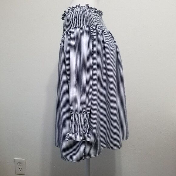 French Kiss Stripe Off the Shoulder Oversized Top M/L - Picture 4 of 12